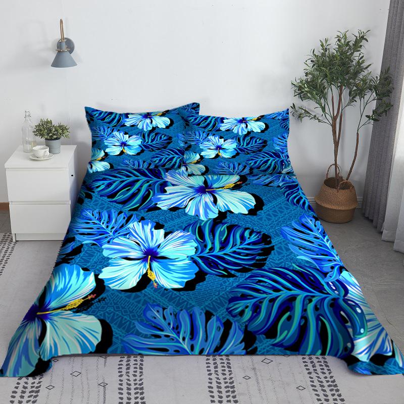 Комплект простыней с различными цветами, 3D-печать, плоская простыня с наволочкой для детей и взрослых, полиэстер, полный/двуспальный размер, оптом