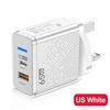 Светящееся многопортовое светодиодное USB + PD Type-C Зарядное устройство для путешествий (США, ЕС, Великобритания)