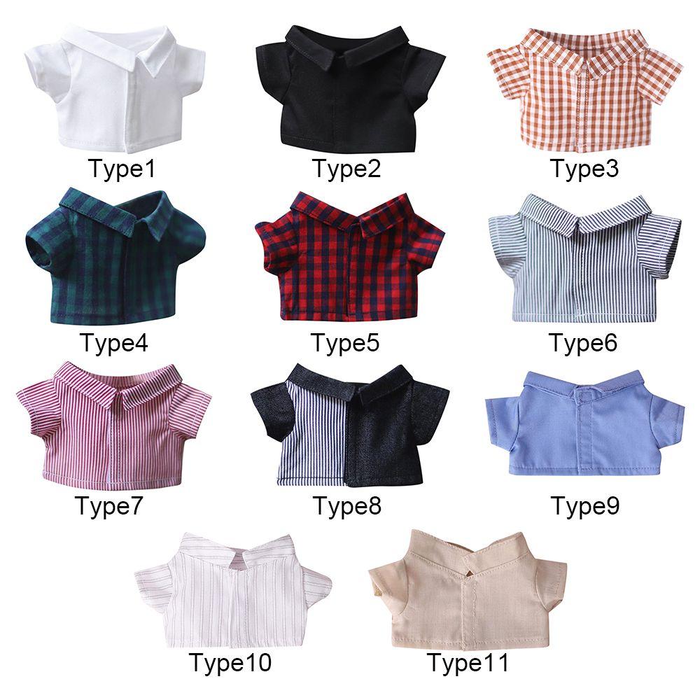 Accessories Cotton Stuffed Stripes Lattice 20CM Doll Shirt Solid Color Blouse Idol Doll Clothes