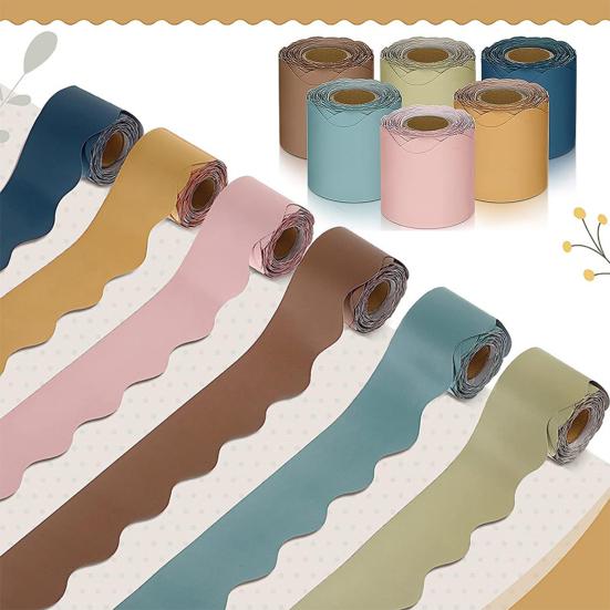 6 рулонов, красочные рамки для доски объявлений в классе, яркий цвет, широко используемая доска объявлений, украшение для доски, офисный декор