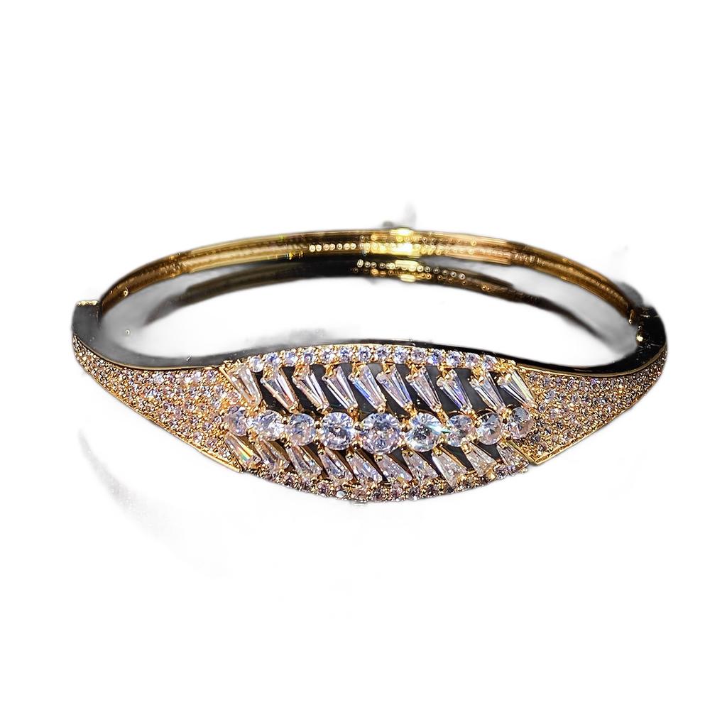 Zircon Bracelet Women's Fashion Light Luxury Open Hand Jewelry European and American High-end New Style