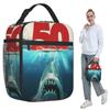 Изолированная сумка-ланчбокс Jaws 50th Anniversary Logo для женщин, офисный охладитель, термоконтейнер для еды, сумка-тоут, портативные ланч-боксы, контейнер
