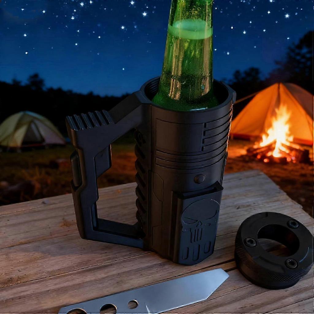 Assault-Style Tactical Insulation Sleeve, Portable Party Beverage Holder Insulation Sleeve, with Beer Opener, Beer Coozies for Bottles & Cans, Idea Gi