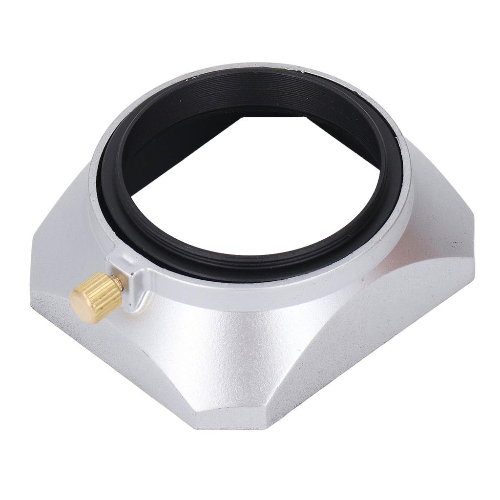 Lens Hood Square Retro 46mm Lens Hood Shade for Digital Camera Mirrorless Camera Silver