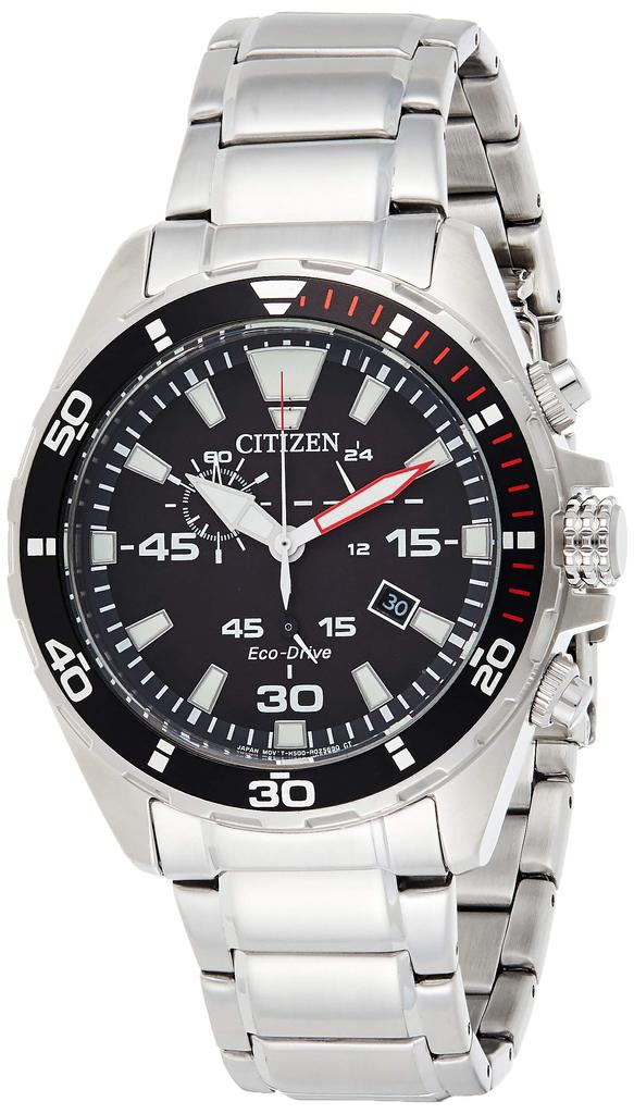 Citizen Часы мужские Solar Quartz с черным циферблатом Eco-Drive AT2430-80E