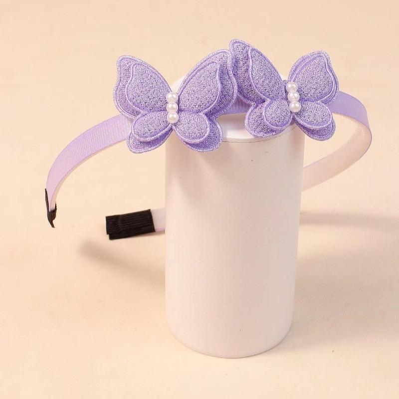 4Pcs Baby Kids Butterfly Hairband Simulated Pearl Children's Exquisite Hair Hoop Daily Hair Binding Lovely Girl Hair Accessories