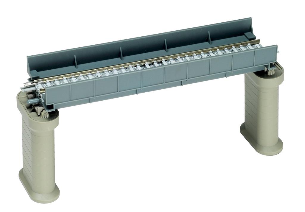 TOMIX N Gauge Through Girder Bridge PC F Blue PC Piers with 2 3027 Railway Model Supplies