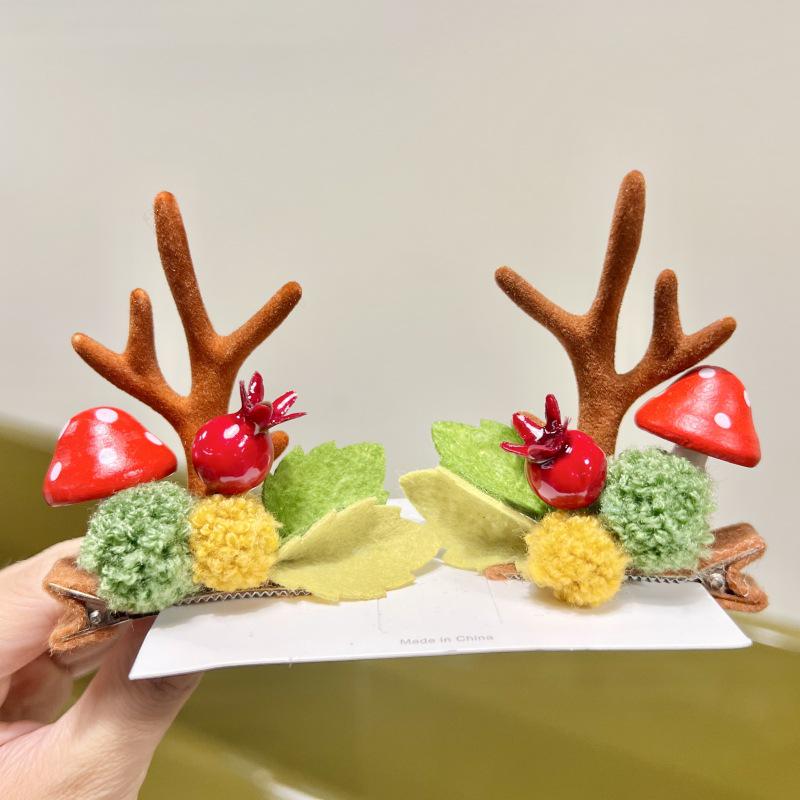 2025 Милые заколки для волос в виде оленьих рогов - Праздничный рождественский головной убор и ювелирный аксессуар