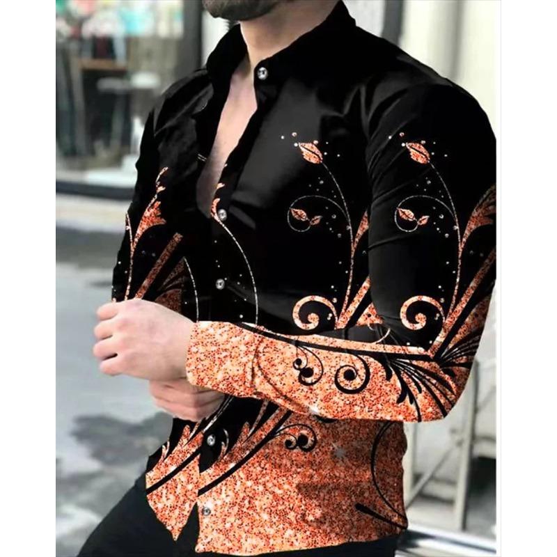 Новая линейка мужской одежды в стиле Business Casual 3D-принт Рубашка Формальная Весна и Лето Лацкан Длинный рукав XS-5XL Эластичная ткань Рубашка 2026