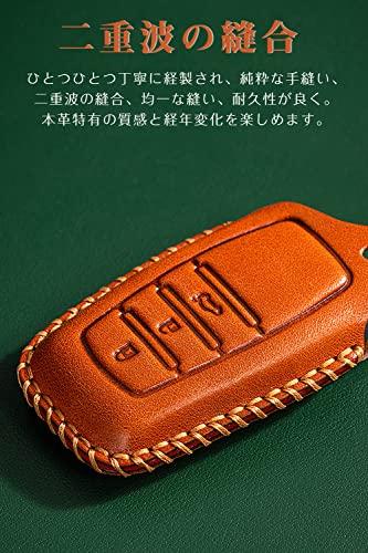 Чехол для ключа для смарт-ключа Toyota Чехол для ключа 2 кнопки Натуральная кожа Специально разработан для Toyota C-HR Prius 50-й серии Чехол для ключа Подходит для N