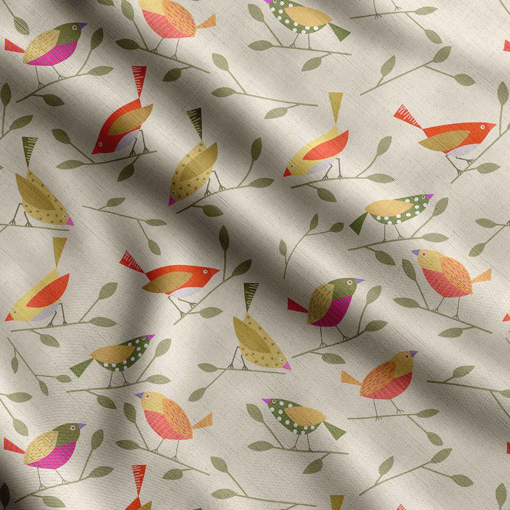 Soimoi Принт с птицами, хлопковый батист, ткань для квилтинга, продаваемая во дворе, ширина 42 дюйма, хлопчатобумажная ткань средней плотности,