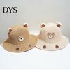 Toddler Beach Accessories Cute Animals Straw Sun Hats for Kids, UV Protection Fishing Hat, Wide Hat Brim Cartoon Bucket Breathable Summer Outdoor