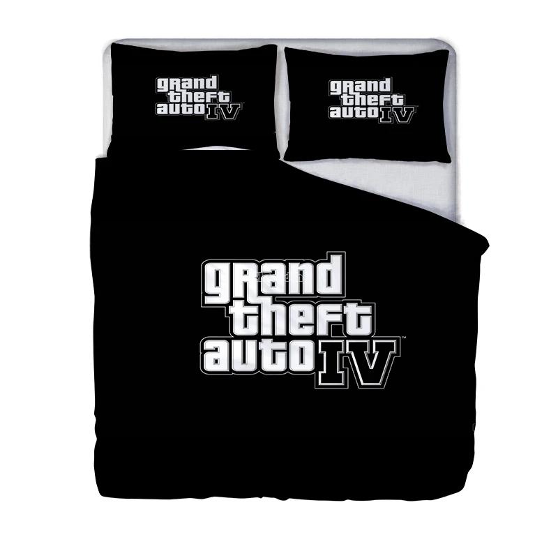 Новый Grand Theft Auto V Видеоигра GTA 5 3D Печатные комплекты постельного белья Пододеяльник Наволочка Au Eu Us Twin Full Queen King Size