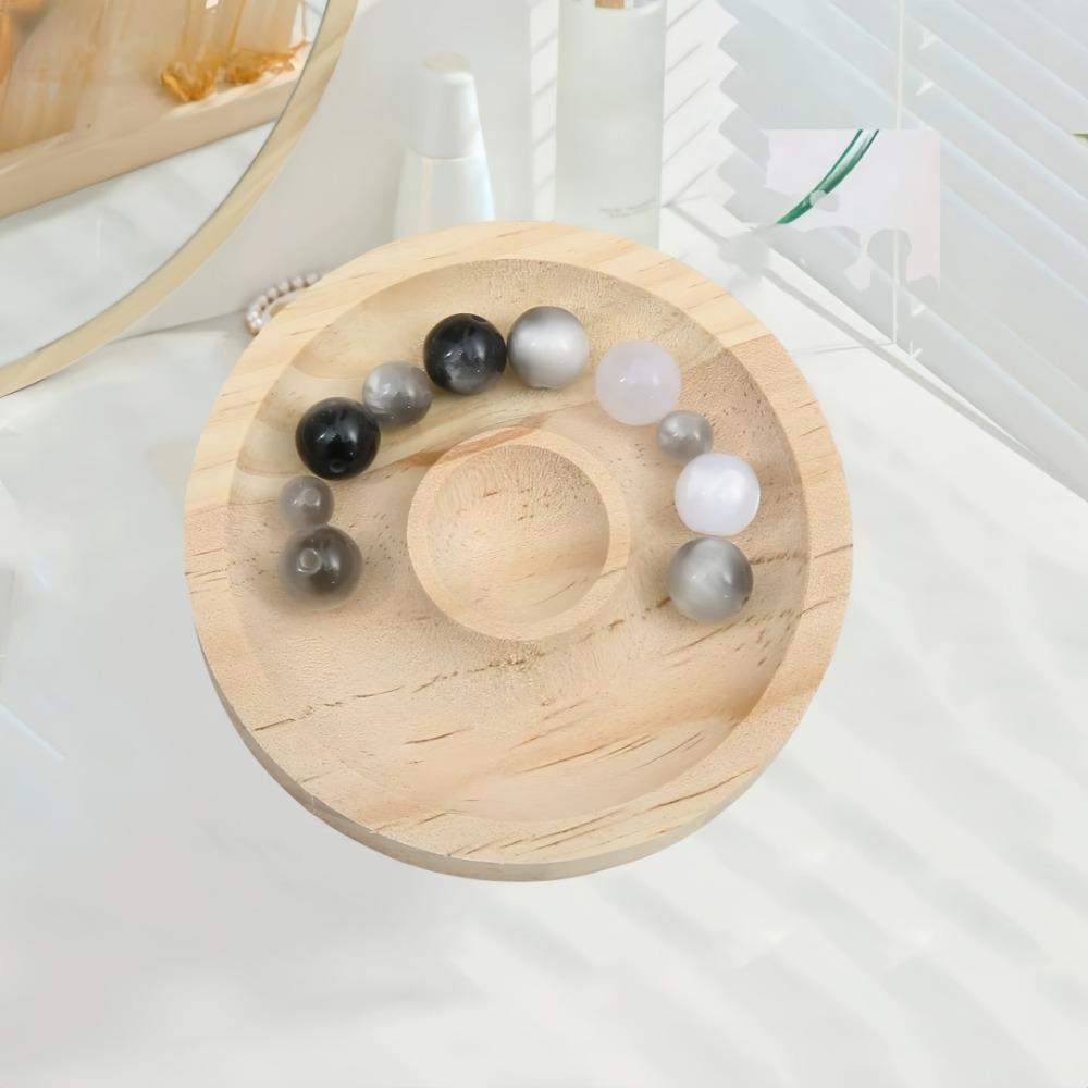 Crystal Bead Plate Solid Wood Bracelet Tray DIY Display of Bracelet Bead Plate for Jewelry Store Storage Handicraft Display Rack