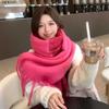 Scarf Women'S Winter Color Matching Striped Fringed Mohair Thickened To Keep Warm Student Scarf Men'S Tide