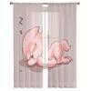 Персонаж мультфильма Кот спит Роскошные шифоновые прозрачные шторы для гостиной, спальни, украшения окон, вуали, тюль, занавески
