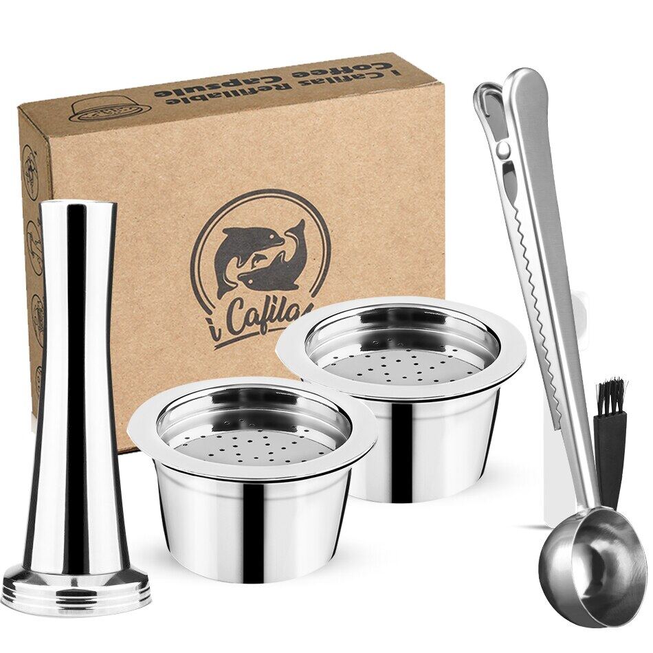 i Cafilas [YK01] Многоразовые кофейные капсулы, многоразовый фильтр, кремница из нержавеющей стали 304 для Lavazza Blue Espresso Point Tchibo Cafissimo K Fee