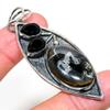 Mud Crack Fossil, Spinel 925 Sterling Silver Jewelry Pendant 2.80" F0v61