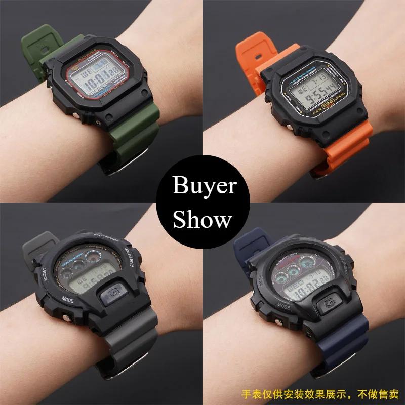 16 мм силиконовый ремешок для часов Casio DW-5600 GW-M5610 G-5600 GW-B5600 DW-6900 GA-2100 9052 Серии Спортивный сменный ремешок