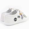 Pristine HERMES sneakers Innocent embroidered patches white canvas Women 38.5 Used