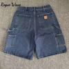 RogueWave Американские Ретро Джинсовые Шорты Синие Повседневные Уличный Хип-хоп Стиль Пятиточечные Брюки Y2K Джинсовые Шорты
