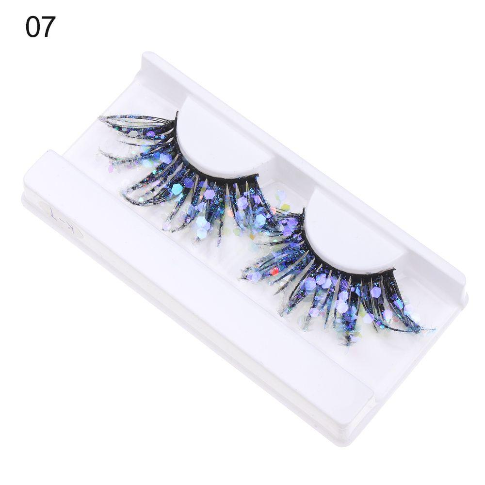 Sequin Glitter Powder Color Luminous Fake Lashes 3D False Eyelashes Nude Makeup Makeup Supplies