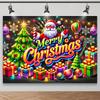 A Christmas photography background cloth with Santa Claus colorful gifts and holiday decorations