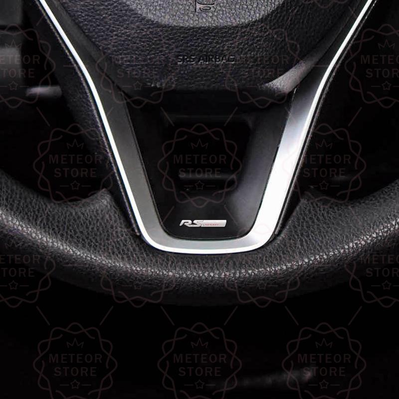 Car Nameplate RS Sport Metal Badge Interior Steering Wheel Sticker Emblem For Twingo Captur Kadjar Megane Koleos Clio Sandero