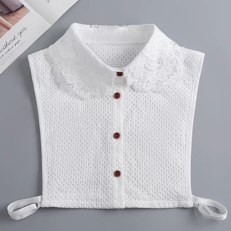 Fashion Fake Collared Shirt Lace False Collar Woman Vintage Detachable White Collar For Sweater Blouse Half Shirt Accessories