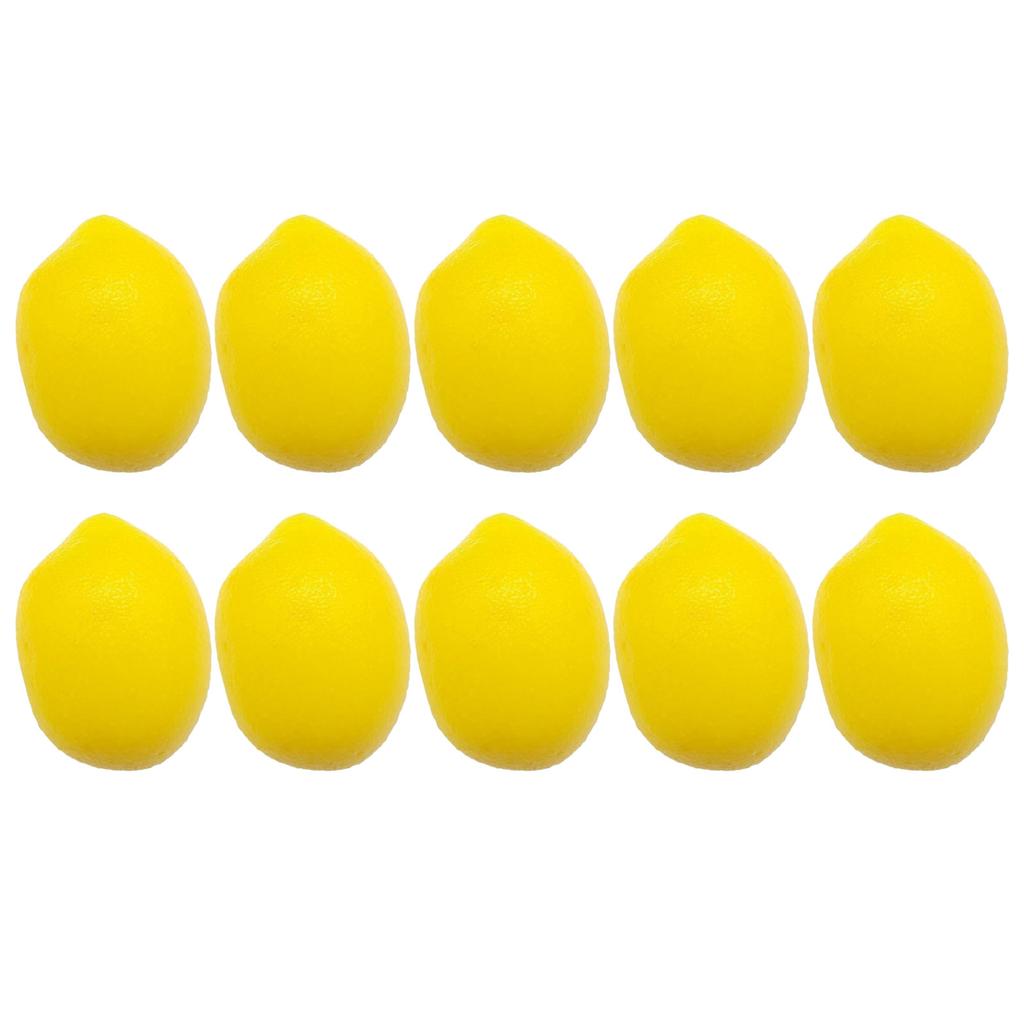 10Pcs/Pack Realistic Artificial Lemon Simulation Yellow Lemon Fruit for Kitchen Party Table Decoration Basket Display