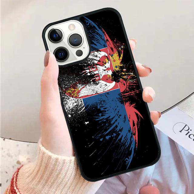 Флаг Сербии Сербский Чехол для Телефона для iPhone 17 Air 16 15 14 12 13 PLUS 11 PRO MAX Задняя Крышка Fundas coque Чехол