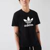 Adidas Originals Trefoil Logo Print Спортивная футболка с коротким рукавом Мужские топы Черные AJ8830
