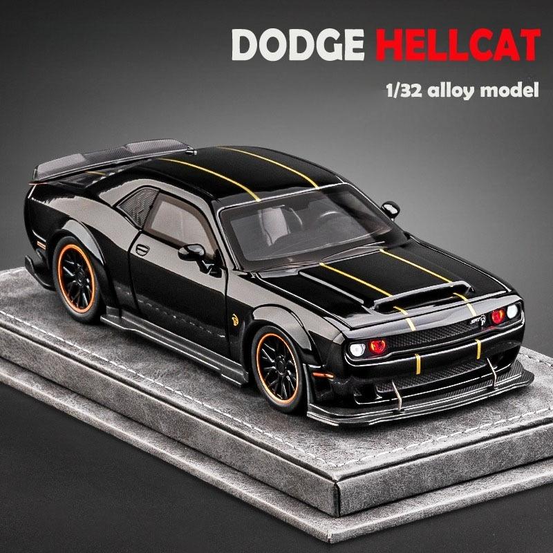1/32 масштаб Dodge Challenger Hellcat SRT литой автомобиль модель звук свет инерционный металлический игрушечный автомобиль мальчик подарок коллекция миниатюрный автомобиль