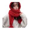 In 1 Hat And Scarf Set Winter Knitted Hooded Scarf
