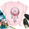 Women Black T Shirt Watercolor Dreamcatcher Printed Tops Tee Female Casual Tops Ladies Fashion T-shirt Woman Tops Tee Clothe