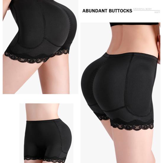 Women Safety Underwear Mid-rise Solid Color Fake Ass Design Bottom Shorts Tight Fit High Elasticity Hip Enhancing Underwear