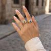 Jewelry Copper Gold Plated Demon Eyes Finger Ring Vintage Cool Resin Eyes Ring Creative Personalized Punk Eyeball Ring Girls