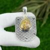 Natural Fossil Coral Gemstone Pendant 925 Sterling Silver Indian Jewelry