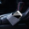 Car Storage Box Rhinestone Patterned Self Adhesive Plastic Faux Crystal Shiny Mobile Phone Sunglass Coin Key Card Case for Car