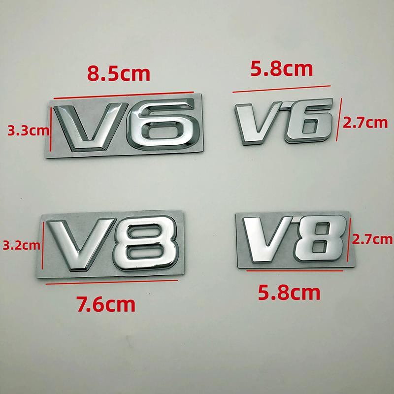 3D Металлический Логотип Буква V6 V8 Крыло Крыло Крыла Крышки Багажника Значок Наклейка Наклейки На Кузов Стайлинг Для Аксессуаров Toyota Highlander