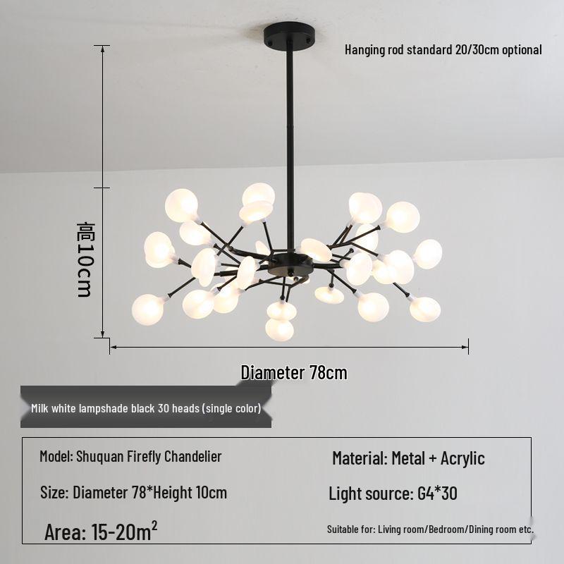 Северная люстра Светлячок: Минималистичное креативное освещение для столовой, спальни и жилых помещений