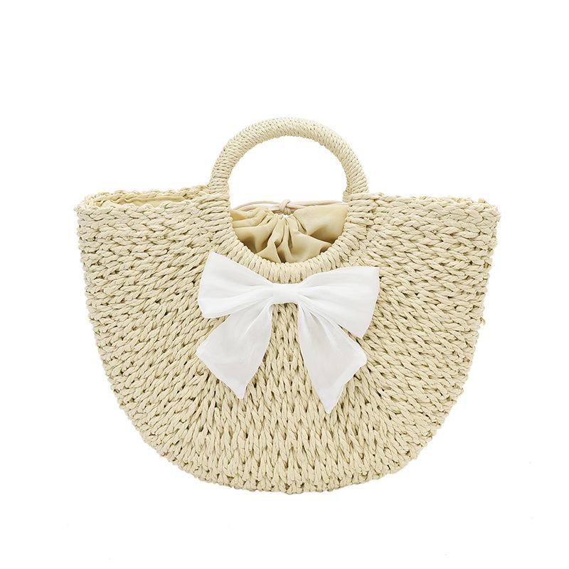 Niche Design Vegetable Basket Hand-Woven Bag Women'S Shoulder Crossbody Straw Woven Bag Portable Tote Bag