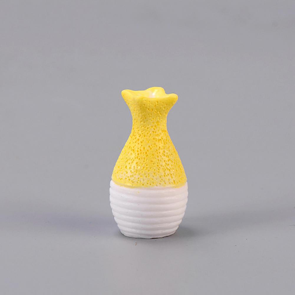 Мини-ваза Модель цветочного горшка Ваза-банка Кукольный домик ручной работы Миниатюрный декор Цветочный горшок Декор Зеленые растительные украшения Ваза-горшок