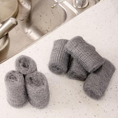 12 шт./компл. стальная шариковая щетка, высокая эластичность, твердая, устойчивая к царапинам, износостойкая, многоразовая, для глубокой очистки, тонкая пластичность, средство для удаления ржавчины, средство для мытья посуды