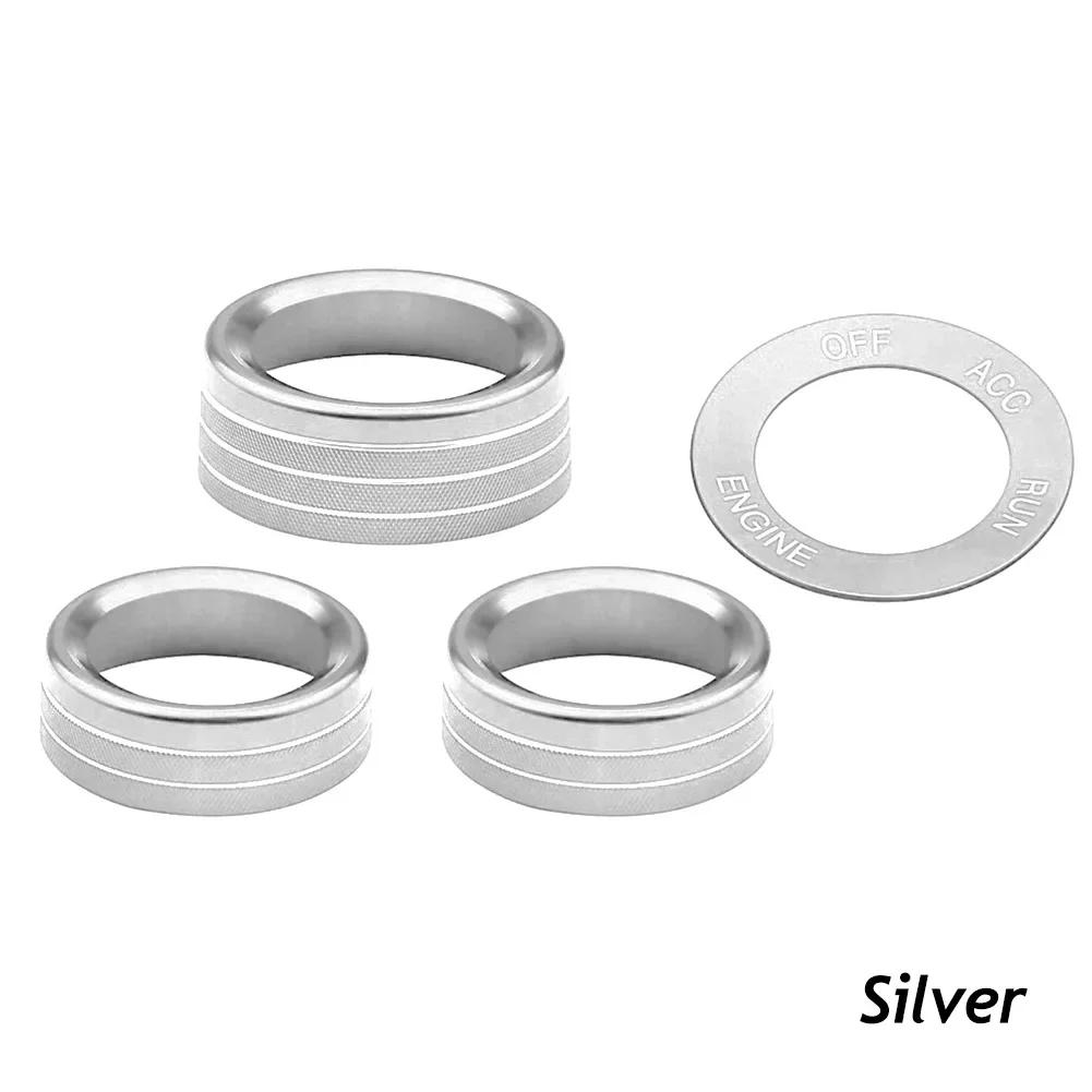 Car Air Conditioning Volume Radio Button Knob Cover Aluminum Decorative Ring for Dodge Challenger Charger Accessories 2015-2020