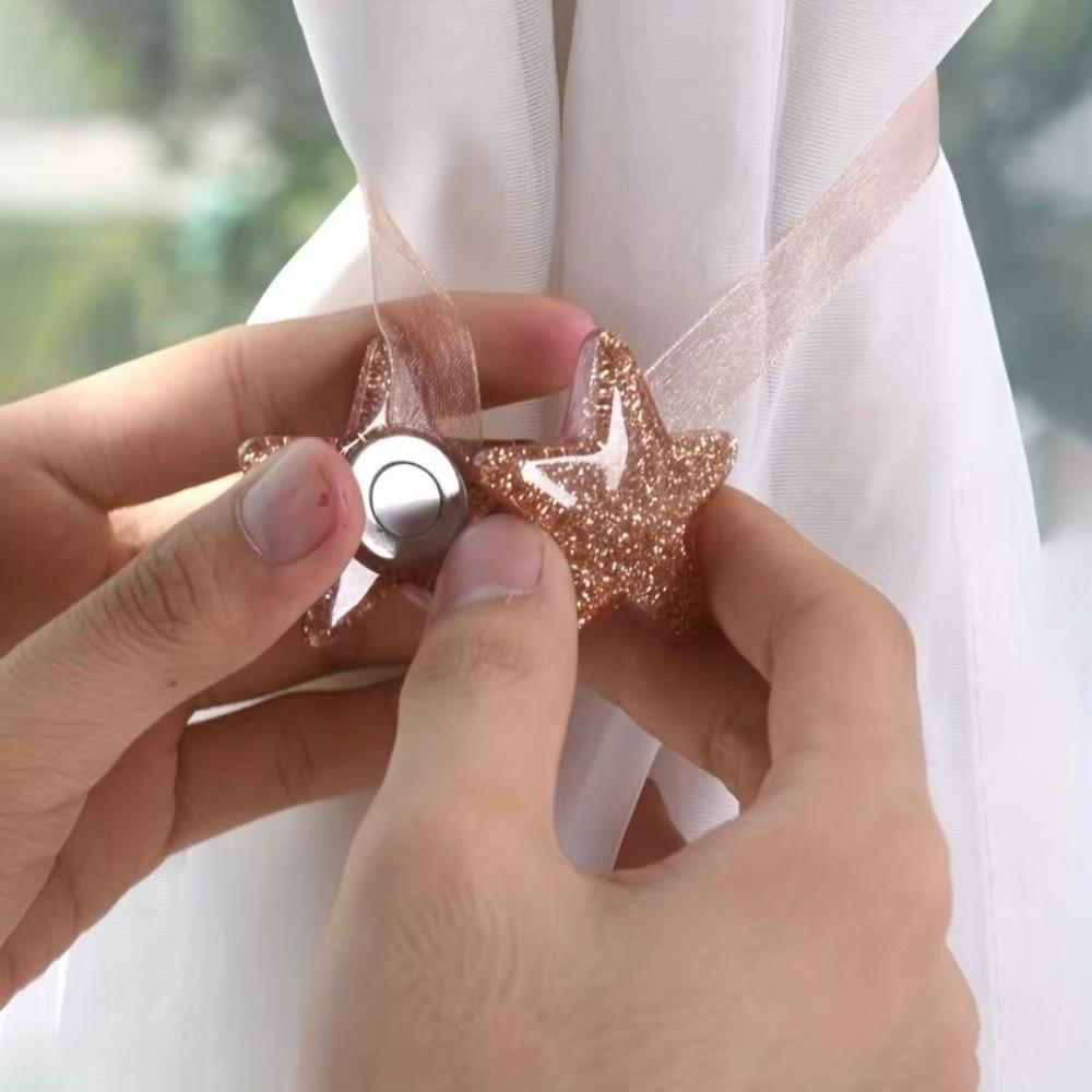 Star Shaped Curtain Buckles ABS Curtain Holdback Nordic Magnetic Curtain Tie  Home Decor