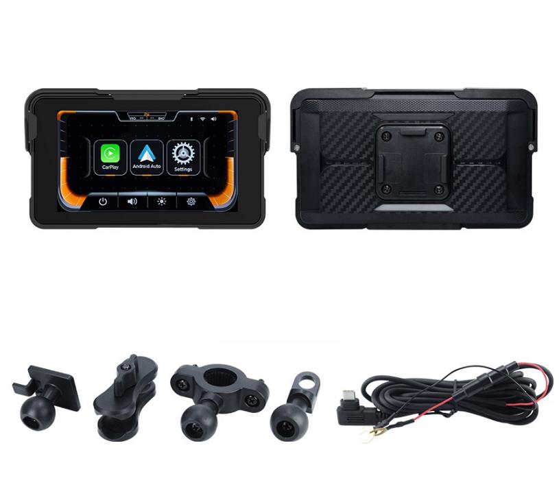 Портативный 5-дюймовый водонепроницаемый по стандарту IP67 мотоциклетный GPS-навигатор с беспроводной поддержкой CarPlay и Android Auto, экран дисплея для навигации на мотоцикле