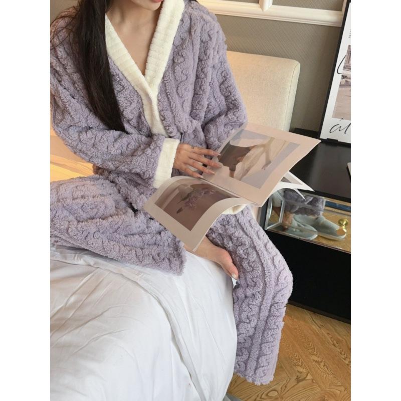 Autumn Winter Women's 2 Piece Set Pajamas Women Thickened Padded Warm Students Coral Clot Velvet Suit Homewear Cardigan Trousers