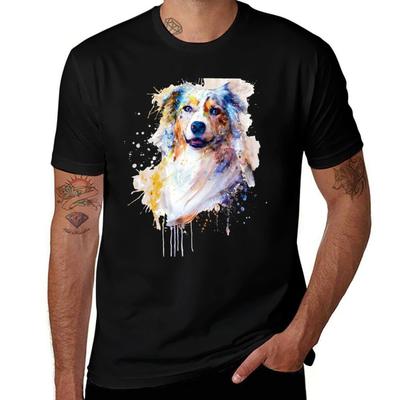 Australian Shepherd Dog Portrait Tshirt Simple Print Design Tshirt