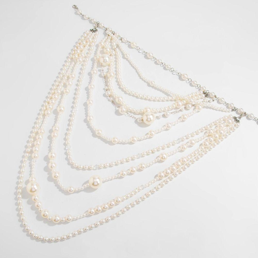 Exaggerated Multilayer Pearl Necklace Bohemian Style Women's Clavicle Chain Party Accessories